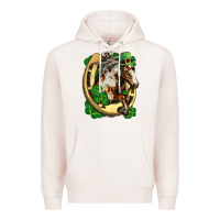 Horse With Horseshoe St Patricks Day Premium Hoodie | Teevron