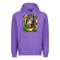 Purple Horse with horseshoe st patricks day Premium Hoodie - FaDigitalArtStudio