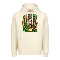 Sandshell Horse with horseshoe st patricks day Premium Hoodie - FaDigitalArtStudio