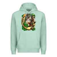 Seafoam Horse with horseshoe st patricks day Premium Hoodie - FaDigitalArtStudio