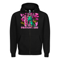 Black my first valentine's day dragon Zipper Hoodie - FaDigitalArtStudio