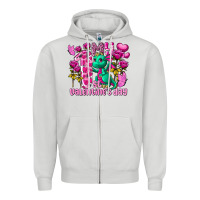 Dove Grey my first valentine's day dragon Zipper Hoodie - FaDigitalArtStudio