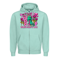 Seafoam my first valentine's day dragon Zipper Hoodie - FaDigitalArtStudio