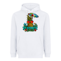 White Summer Heavyweight Hoodie - CowhideDigitalArt