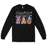 Black Happy Easter gnomies Easter Day Long Sleeve Tee - HowdyJamesFarm