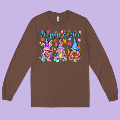 Happy Easter Gnomies Easter Day Long Sleeve Tee Designed By Howdyjamesfarm