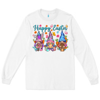 White Happy Easter gnomies Easter Day Long Sleeve Tee - HowdyJamesFarm