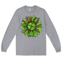 Heather Grey lucky leopard st patricks sunflower Long Sleeve Tee - Jasminsmagicworld
