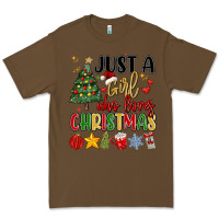 Cacao just a girl who loves christmas Premium Tee - MaliasSmallBusiness