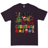 Plum just a girl who loves christmas Premium Tee - MaliasSmallBusiness