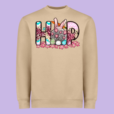Easter Day Hop Bunny Heavyweight Sweatshirt Designed By Oliviacreatesart