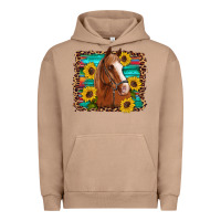 Pigment Burro horse sunflowers turquoise wooden serape leopard Urban Hoodie - Artiststas