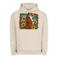 Pigment French Oak horse sunflowers turquoise wooden serape leopard Urban Hoodie - Artiststas