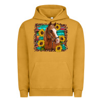 Pigment Peanut Butter horse sunflowers turquoise wooden serape leopard Urban Hoodie - Artiststas
