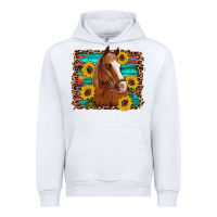 White horse sunflowers turquoise wooden serape leopard Urban Hoodie - Artiststas