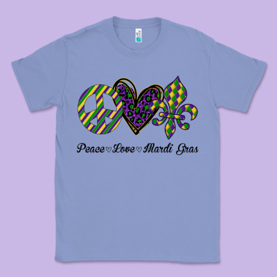 Mardi Gras Love Peace Classic Tee Designed By Bettercallsaul