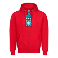 Red winter gnome with snowflake Zipper Hoodie - BundleAndBundleShop