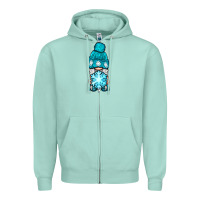 Seafoam winter gnome with snowflake Zipper Hoodie - BundleAndBundleShop