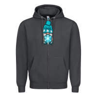 Smoke winter gnome with snowflake Zipper Hoodie - BundleAndBundleShop