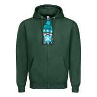 Sports Green winter gnome with snowflake Zipper Hoodie - BundleAndBundleShop