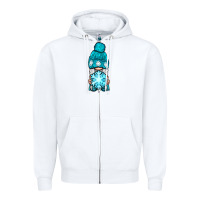 White winter gnome with snowflake Zipper Hoodie - BundleAndBundleShop