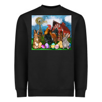 Black Farm animals 20oz Heavyweight Sweatshirt - OliviaCreatesArt