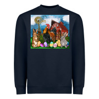 Navy Farm animals 20oz Heavyweight Sweatshirt - OliviaCreatesArt