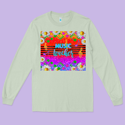 Rainbow Music Teacher Long Sleeve Tee Designed By Tumblerdesignbyshophia