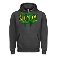 Charcoal Heather one lucky mama st patricks Zipper Hoodie - FaDigitalArtStudio