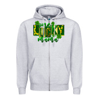 Heather Grey one lucky mama st patricks Zipper Hoodie - FaDigitalArtStudio