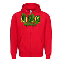 Red one lucky mama st patricks Zipper Hoodie - FaDigitalArtStudio