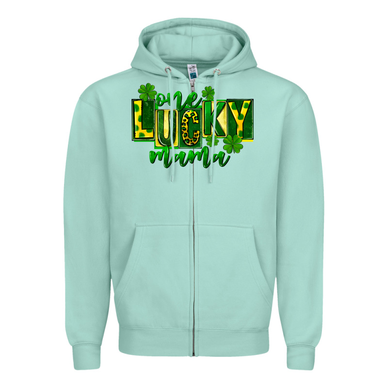 One Lucky Mama St Patricks Zipper Hoodie by FaDigitalArtStudio | Teevron