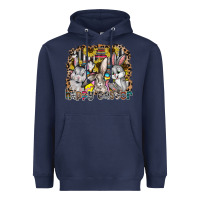 Navy Happy Easter Heavyweight Hoodie - CowhideDigitalArt