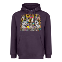 Plum Happy Easter Heavyweight Hoodie - CowhideDigitalArt