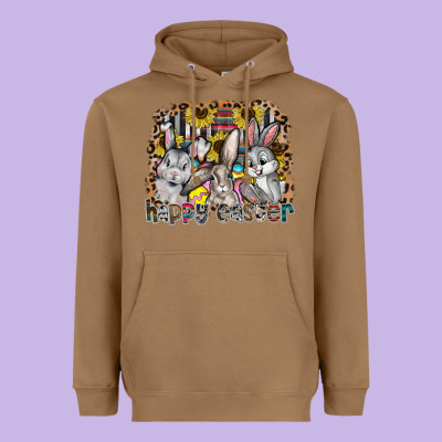 Happy Easter Heavyweight Hoodie Designed By Cowhidedigitalart