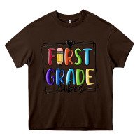 Chocolate Brown 1st grade vibes Heavy Core Tee - MaliasSmallBusiness