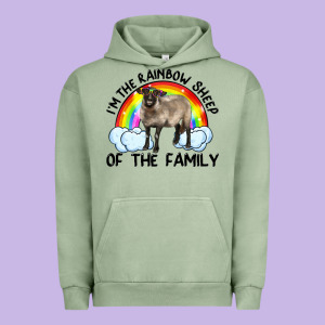 I'm The Rainbow Sheep Of The Family Suffolk Sheep Black Face Sheep Urban Hoodie Designed By Artiststas