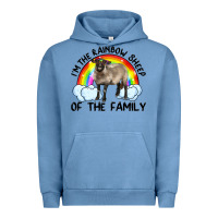 Pigment Pebble Blue i'm the rainbow sheep of the family suffolk sheep black face sheep Urban Hoodie - Artiststas