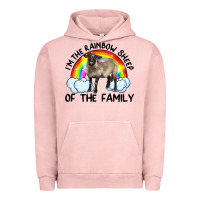 Pigment Salmon i'm the rainbow sheep of the family suffolk sheep black face sheep Urban Hoodie - Artiststas