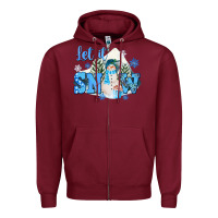 Burgundy let it snow christmas Zipper Hoodie - FaDigitalArtStudio