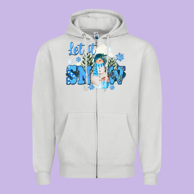 Let It Snow Christmas Zipper Hoodie Designed By Fadigitalartstudio