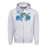 Heather Grey let it snow christmas Zipper Hoodie - FaDigitalArtStudio