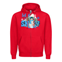 Red let it snow christmas Zipper Hoodie - FaDigitalArtStudio