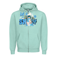 Seafoam let it snow christmas Zipper Hoodie - FaDigitalArtStudio