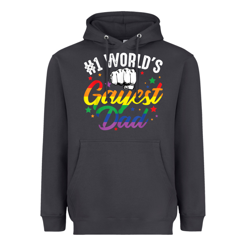 1 Worlds Gayest Dad Funny Fathers Day Lgbt Pride R Heavyweight Hoodie by tuanDangUi | Teevron