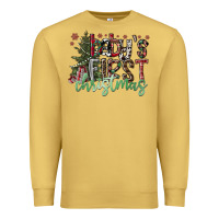 Antique Gold Baby's First Christmas Premium Sweatshirt - CowhideDigitalArt