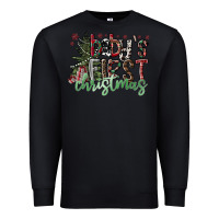 Black Baby's First Christmas Premium Sweatshirt - CowhideDigitalArt