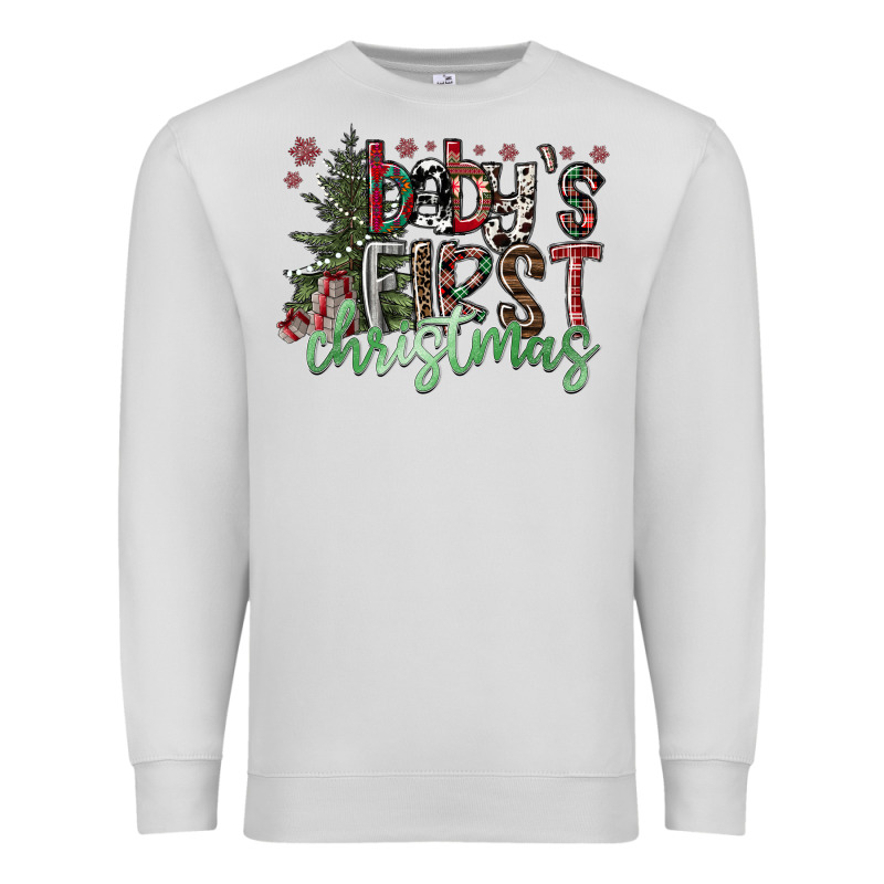 Baby's First Christmas Premium Sweatshirt by CowhideDigitalArt | Teevron