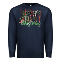 Navy Baby's First Christmas Premium Sweatshirt - CowhideDigitalArt