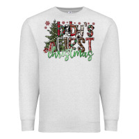 Oatmeal Heather Baby's First Christmas Premium Sweatshirt - CowhideDigitalArt